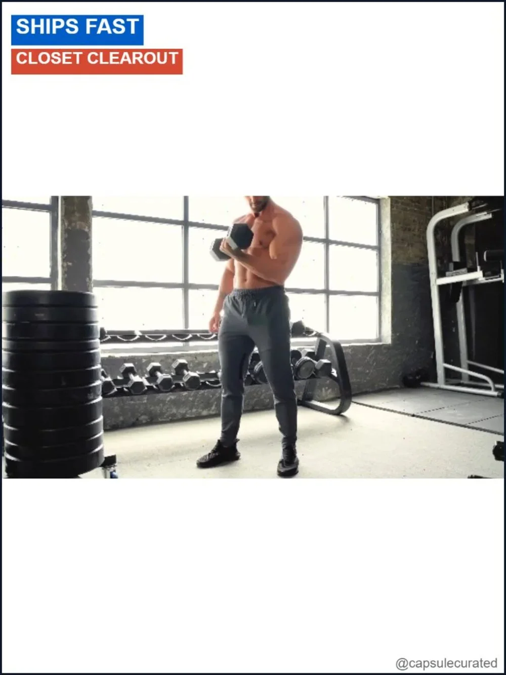 Men's Fitted Gym Joggers Tapered Track Pants with Ankle Zips & Hidden Pocket